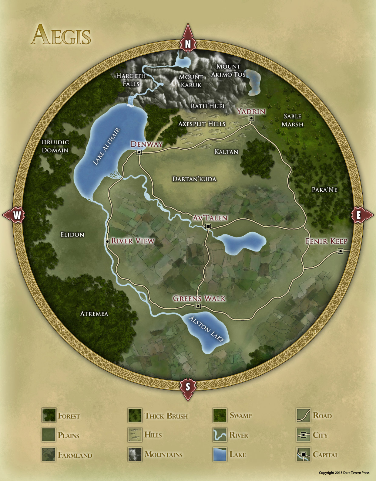 Aegis Regional Map for Shroud of the Ancients RPG