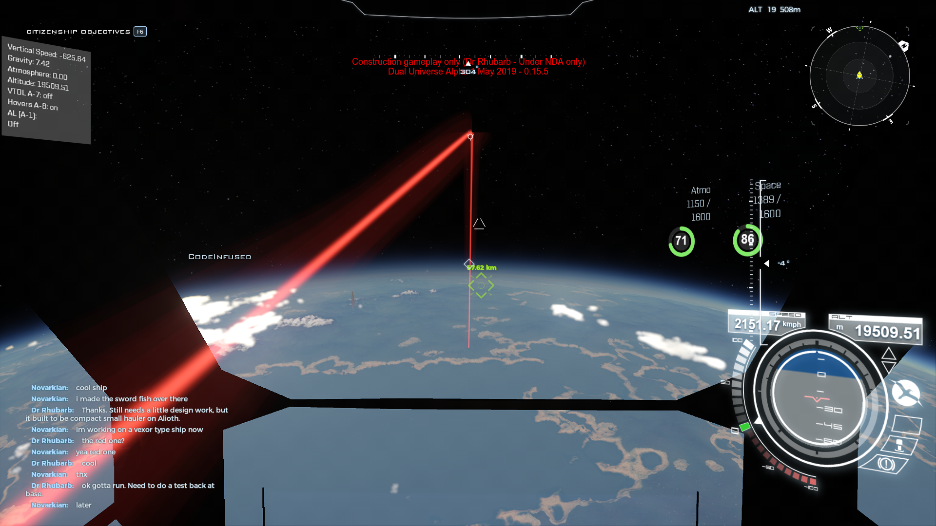 SHIP HUD UI design for space game - Early comp