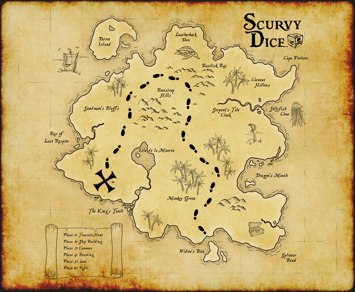 Scurvy Dice Game Map Early Draft