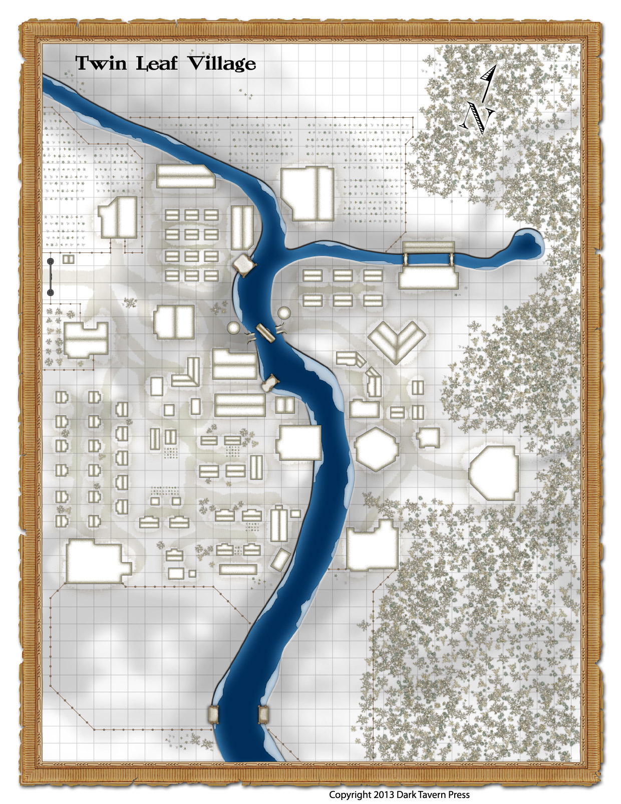 Twin Leaf Village Snow Map